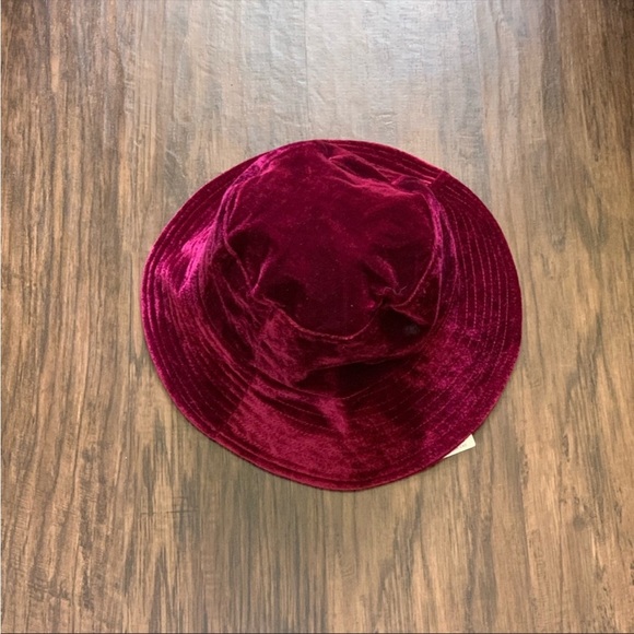 Anthropologie velvet bucket hat in pink main image 5